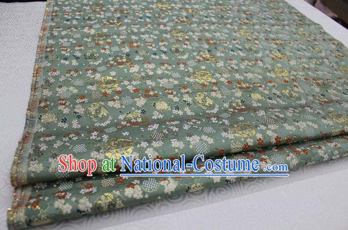 Chinese Traditional Royal Palace Kimono Green Brocade Cheongsam Fabric, Chinese Ancient Costume Satin Hanfu Tang Suit Material