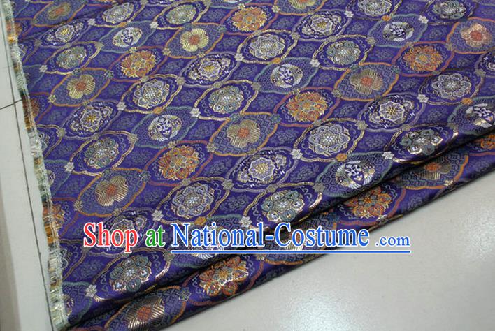 Chinese Traditional Royal Palace Pattern Purple Brocade Mongolian Robe Tibetan Robe Fabric, Chinese Ancient Costume Satin Hanfu Kimono Material