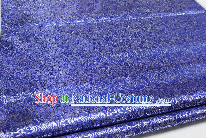 Chinese Traditional Royal Palace Pattern Cheongsam Royalblue Brocade Fabric, Chinese Ancient Costume Satin Hanfu Material