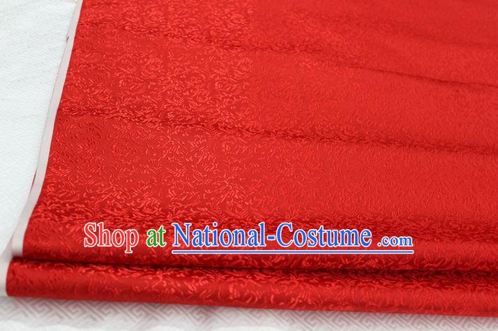 Chinese Traditional Palace Pattern Tang Suit Cheongsam Red Brocade Fabric, Chinese Ancient Costume Hanfu Satin Material