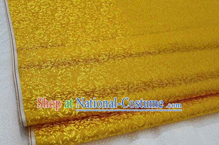 Chinese Traditional Palace Pattern Tang Suit Cheongsam Golden Brocade Fabric, Chinese Ancient Costume Hanfu Satin Material