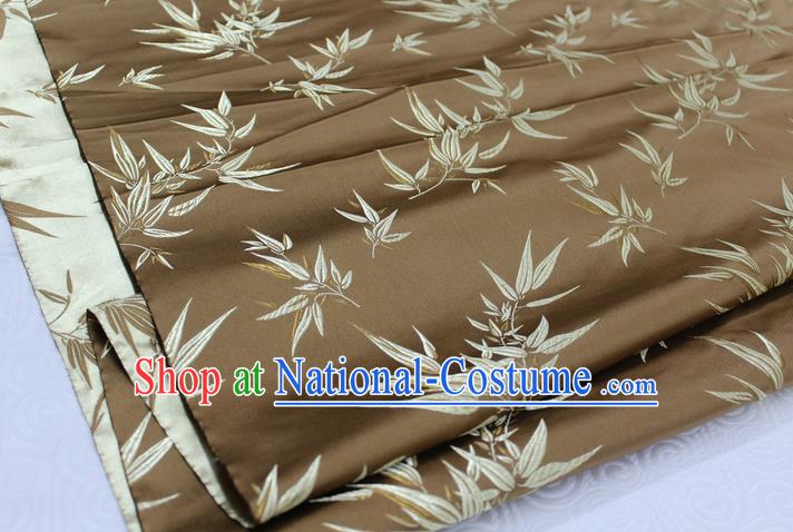 Chinese Traditional Palace Bamboo Pattern Tang Suit Cheongsam Bronze Brocade Fabric, Chinese Ancient Costume Hanfu Material