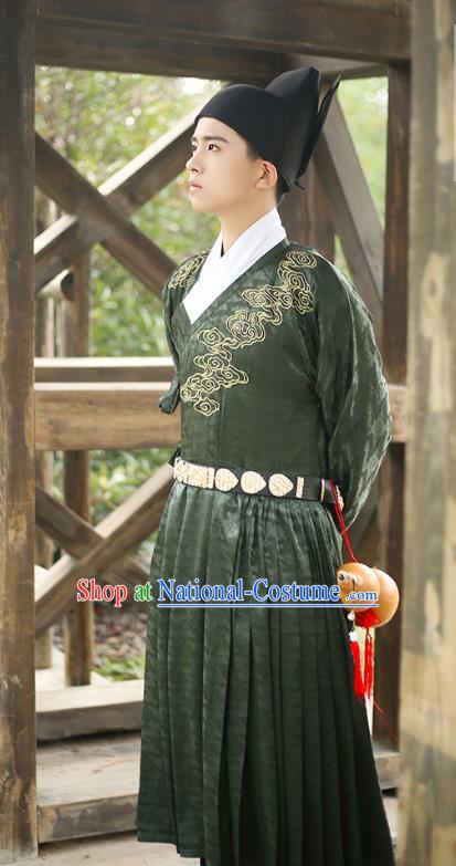 Traditional Chinese Ming Dynasty Swordsmen Clothing Ancient Imperial Bodyguard Hanfu Embroidered Costume for Men