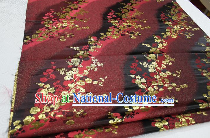 Chinese Traditional Palace Wintersweet Pattern Cheongsam Brocade Fabric, Chinese Ancient Costume Tang Suit Hanfu Satin Material