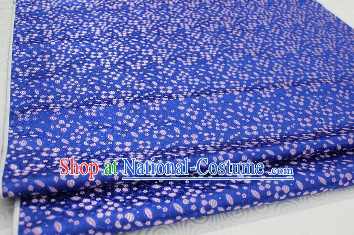 Chinese Traditional Ancient Costume Palace Flowers Pattern Cheongsam Blue Brocade Tang Suit Fabric Hanfu Material