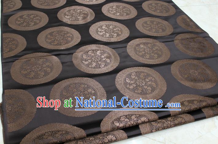 Chinese Traditional Ancient Costume Palace Pattern Mongolian Robe Brown Brocade Tang Suit Fabric Hanfu Material