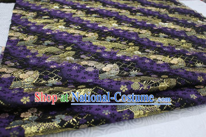 Chinese Traditional Ancient Costume Palace Pattern Cheongsam Purple Brocade Tang Suit Fabric Hanfu Material