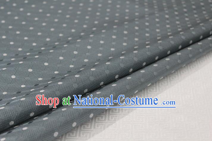 Chinese Traditional Ancient Costume Palace Pattern Mongolian Robe Cheongsam Grey Brocade Tang Suit Fabric Hanfu Material