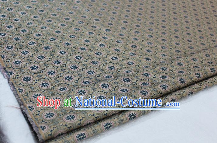 Chinese Traditional Ancient Costume Palace Pattern Mongolian Robe Beige Brocade Tang Suit Fabric Hanfu Material