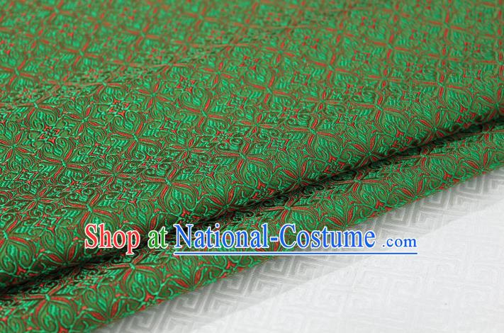 Chinese Traditional Ancient Costume Palace Pattern Cheongsam Green Brocade Tang Suit Fabric Hanfu Material