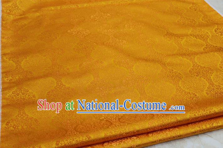 Chinese Traditional Ancient Costume Palace Pattern Cheongsam Mongolian Robe Orange Brocade Tang Suit Fabric Hanfu Material