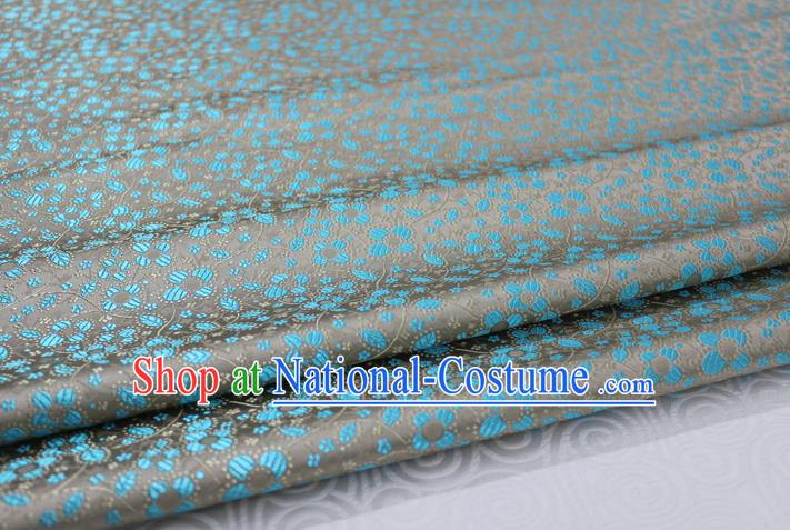 Chinese Traditional Ancient Costume Palace Pattern Cheongsam Tibetan Robe Grey Brocade Tang Suit Fabric Hanfu Material