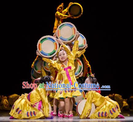 Traditional Chinese Modern Dancing Costume Opening Dance Clothing Modern Dance Dress for Kids