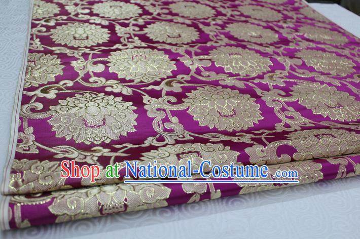 Chinese Traditional Ancient Costume Palace Pattern Xiuhe Suit Rosy Brocade Cheongsam Satin Mongolian Robe Fabric Hanfu Material