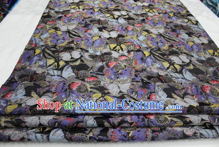 Chinese Traditional Ancient Costume Palace Butterfly Pattern Xiuhe Suit Brocade Mongolian Robe Satin Fabric Hanfu Material