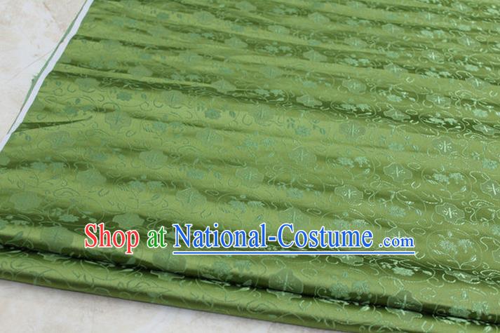 Chinese Traditional Ancient Costume Palace Pattern Cheongsam Mongolian Robe Green Brocade Tang Suit Satin Fabric Hanfu Material