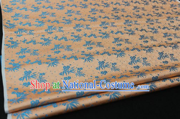 Chinese Traditional Ancient Costume Palace Bamboo Pattern Cheongsam Brocade Xiuhe Suit Satin Fabric Hanfu Material