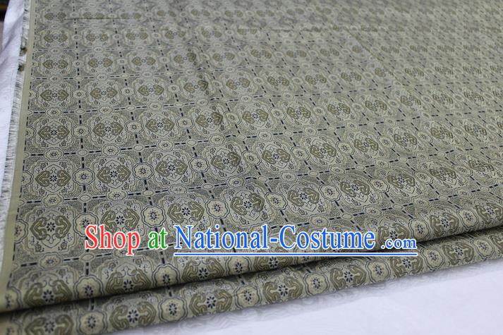 Chinese Traditional Ancient Costume Palace Pattern Mongolian Robe Bronze Brocade Tang Suit Satin Fabric Hanfu Material