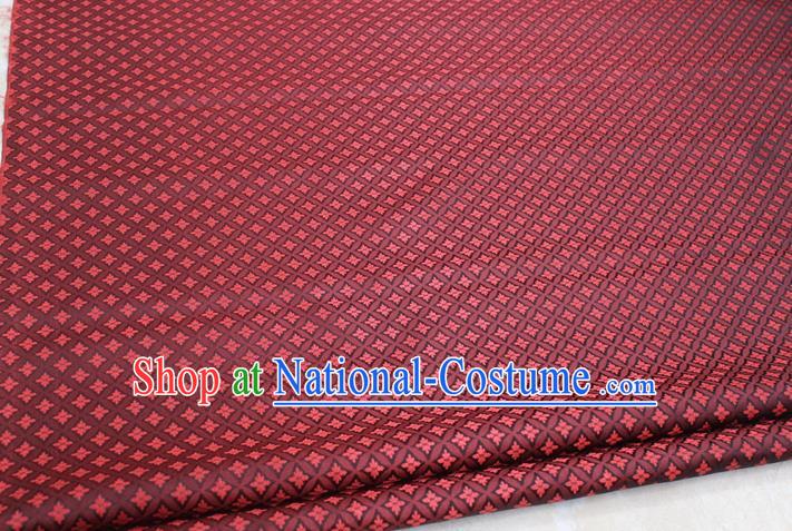 Chinese Traditional Ancient Costume Palace Flowers Pattern Purplish Red Brocade Tang Suit Satin Cheongsam Fabric Hanfu Material