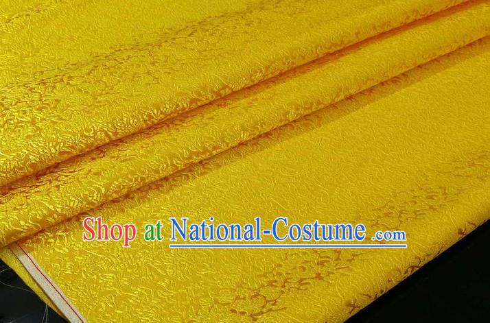 Chinese Traditional Ancient Costume Palace Pattern Cheongsam Yellow Brocade Tang Suit Satin Mongolian Robe Fabric Hanfu Material