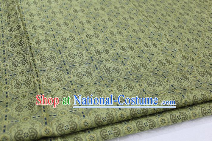 Chinese Traditional Ancient Costume Palace Pattern Mongolian Robe Yellow Brocade Tang Suit Satin Fabric Hanfu Material