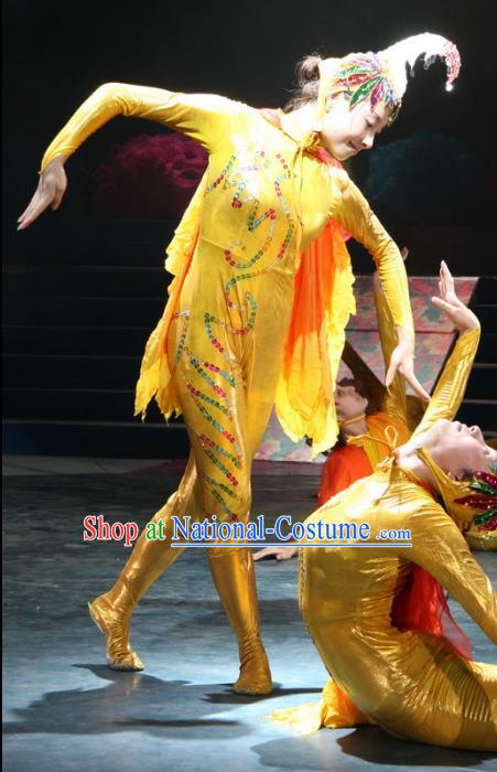 Traditional Chinese Yangge Fan Chicken Dance Costume, Folk Dance Drum Dance Uniform Yangko Clothing for Kids