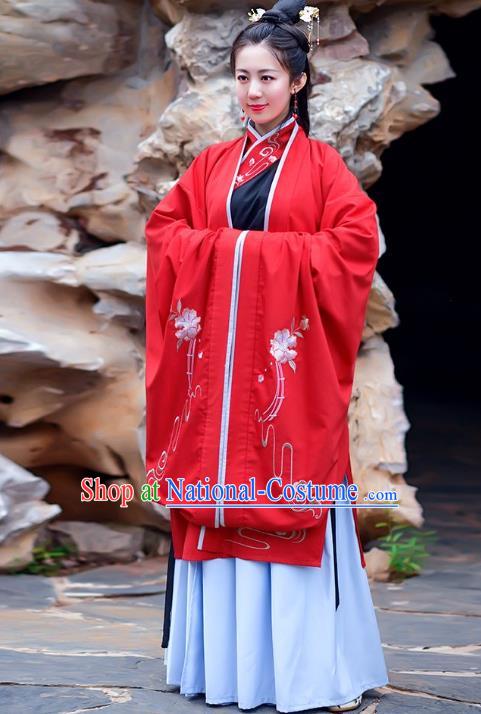 Traditional Chinese Han Dynasty Palace Lady Imperial Princess Hanfu Embroidered Costume Complete Set for Women