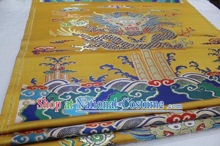 Chinese Traditional Ancient Costume Royal Palace Dragon Pattern Mongolian Robe Brocade Satin Fabric Hanfu Material