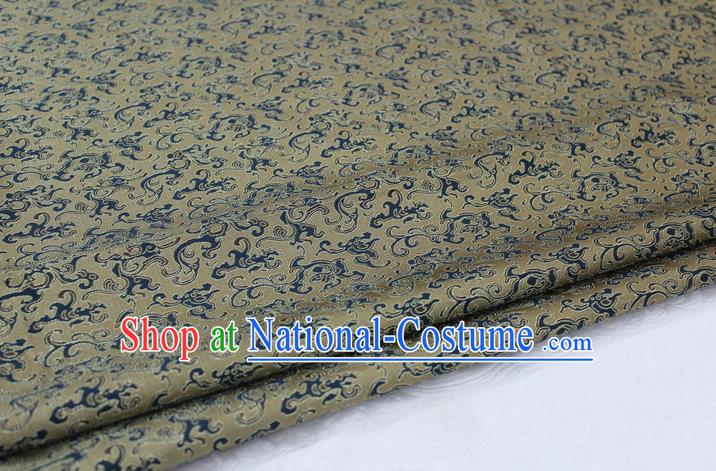 Chinese Traditional Ancient Costume Royal Palace Pattern Mongolian Robe Bronze Brocade Tibetan Robe Satin Fabric Hanfu Material