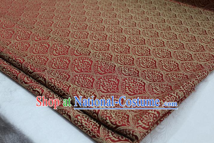 Chinese Traditional Clothing Mongolian Robe Tang Suit Red Brocade Ancient Costume Palace Pattern Satin Fabric Hanfu Material