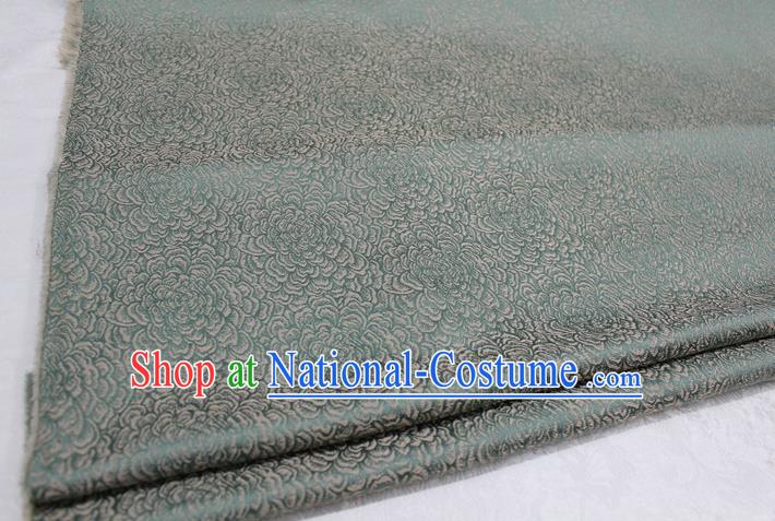 Chinese Traditional Clothing Mongolian Robe Tang Suit Green Brocade Ancient Costume Palace Flowers Pattern Satin Fabric Hanfu Material