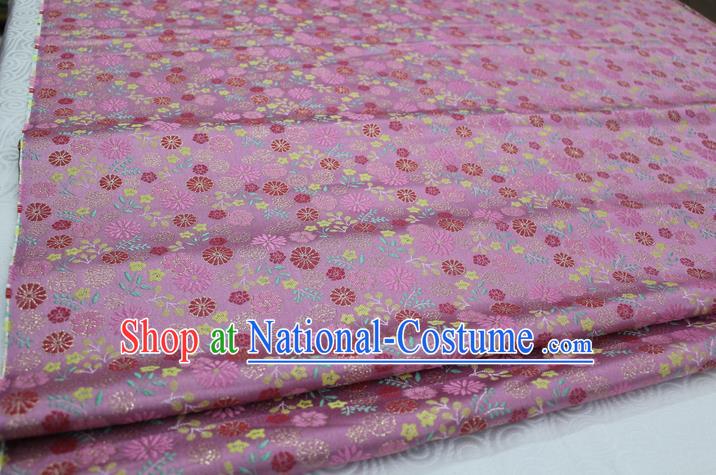 Chinese Traditional Ancient Costume Royal Palace Pattern Kimono Pink Brocade Cheongsam Satin Fabric Hanfu Material