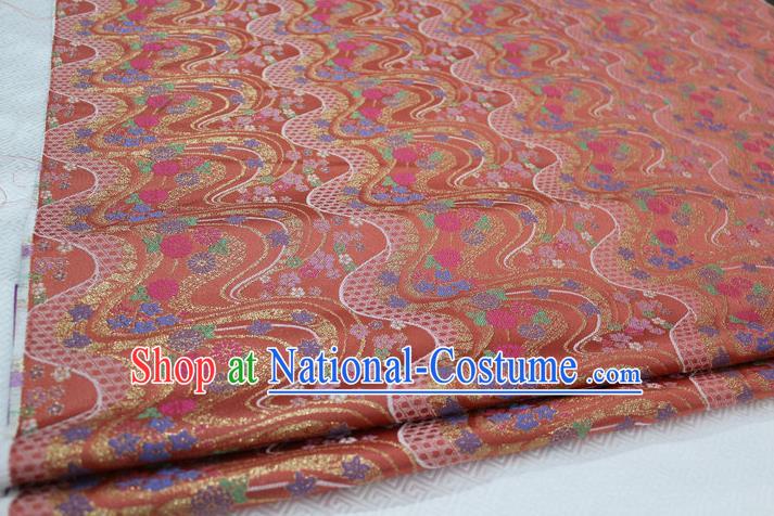 Chinese Traditional Ancient Costume Royal Palace Pattern Mongolian Robe Pink Brocade Tibetan Robe Satin Fabric Hanfu Material