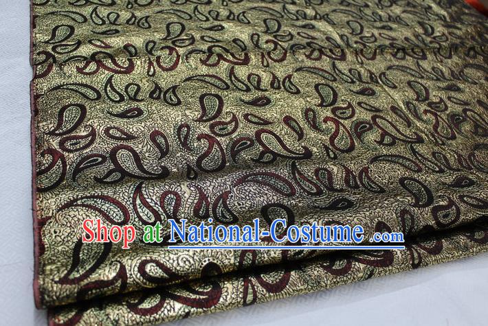 Chinese Traditional Ancient Costume Royal Palace Pattern Mongolian Robe Golden Brocade Tibetan Robe Satin Fabric Hanfu Material