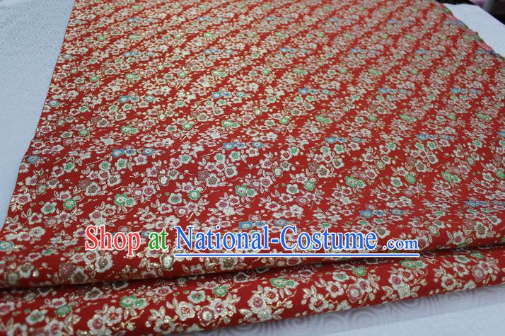 Chinese Traditional Ancient Costume Wedding Cheongsam Red Brocade Palace Pattern Satin Fabric Hanfu Material