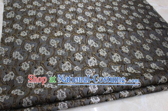 Chinese Traditional Wedding Cheongsam Brown Brocade Ancient Costume Palace Pattern Tang Suit Satin Fabric Hanfu Material