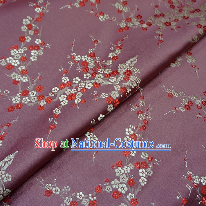 Chinese Traditional Clothing Royal Court Wintersweet Pattern Tang Suit Pink Brocade Ancient Costume Cheongsam Satin Fabric Hanfu Material