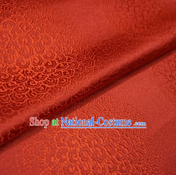 Chinese Traditional Clothing Royal Court Pattern Tang Suit Red Brocade Ancient Costume Cheongsam Satin Fabric Hanfu Material