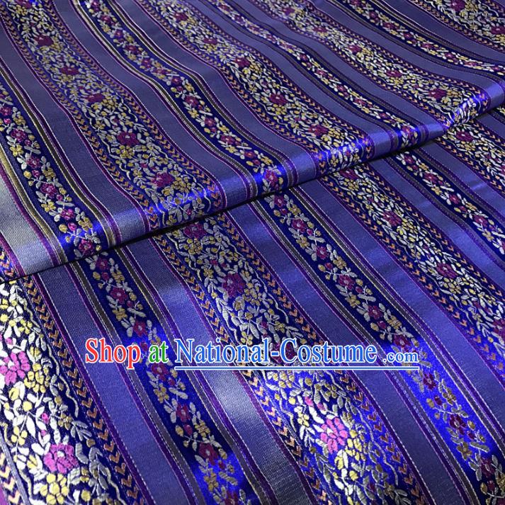 Chinese Traditional Royal Court Pattern Purple Brocade Ancient Costume Tang Suit Cheongsam Bourette Fabric Hanfu Material