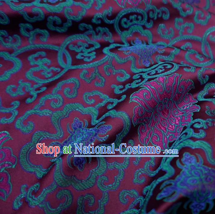 Chinese Traditional Royal Court Pattern Purple Brocade Xiuhe Suit Fabric Ancient Costume Tang Suit Cheongsam Hanfu Material