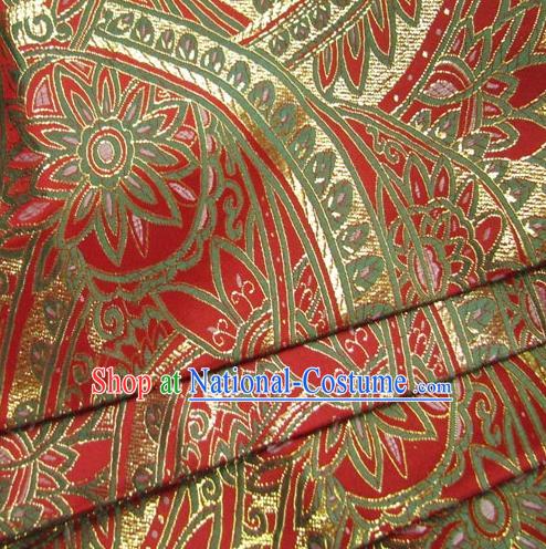 Chinese Traditional Royal Palace Pattern Design Red Brocade Xiuhe Suit Fabric Ancient Costume Tang Suit Cheongsam Hanfu Material