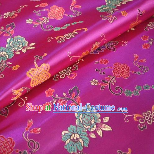 Chinese Traditional Royal Palace Chinese Knots Pattern Design Rosy Brocade Xiuhe Suit Fabric Ancient Costume Tang Suit Cheongsam Hanfu Material