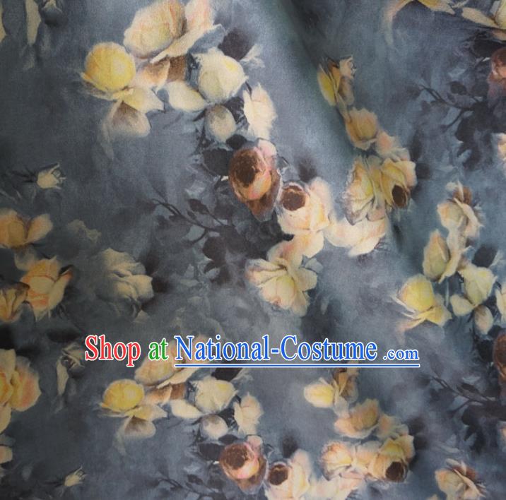 Chinese Traditional Royal Palace Pattern Design Grey Brocade Fabric Ancient Costume Tang Suit Cheongsam Hanfu Material