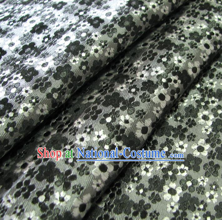 Chinese Traditional Royal Palace Wintersweet Pattern Design Grey Brocade Fabric Ancient Costume Tang Suit Cheongsam Hanfu Material