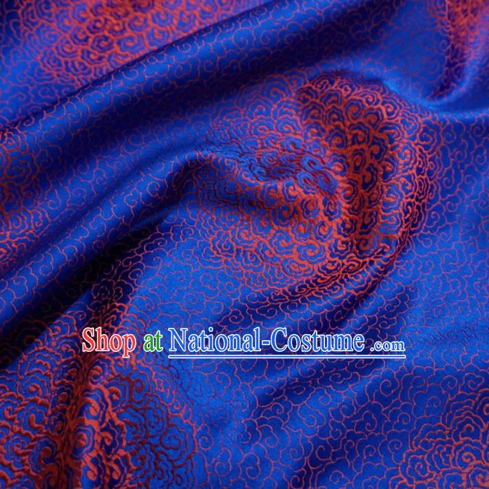 Chinese Traditional Royal Palace Pattern Design Royalblue Brocade Fabric Ancient Costume Tang Suit Cheongsam Hanfu Material