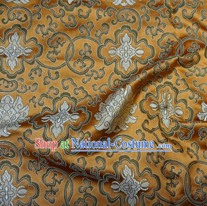 Chinese Traditional Royal Palace Pattern Design Bronze Brocade Mongolian Robe Fabric Ancient Costume Tang Suit Cheongsam Hanfu Material