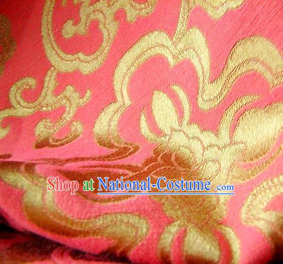 Chinese Traditional Royal Palace Pattern Design Hanfu Pink Brocade Fabric Ancient Costume Tang Suit Cheongsam Material