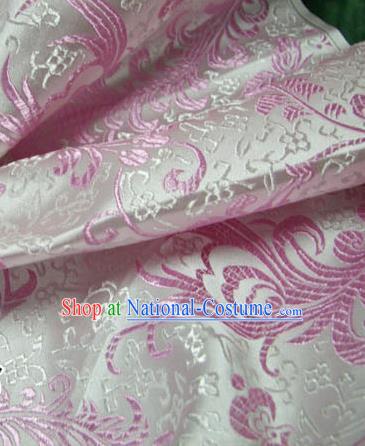 Chinese Traditional Royal Palace Pink Ombre Flowers Pattern Design Hanfu Brocade Fabric Ancient Costume Tang Suit Cheongsam Material