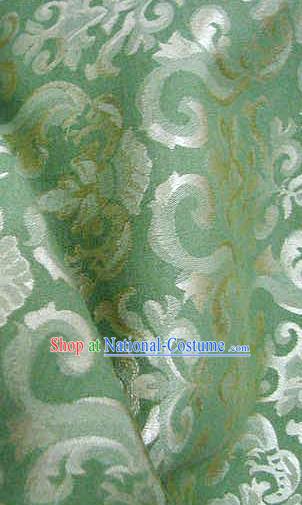 Chinese Traditional Royal Palace Pattern Design Hanfu Green Brocade Fabric Ancient Costume Tang Suit Cheongsam Material