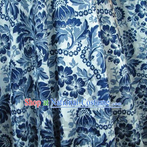 Chinese Traditional Palace Rich Pattern Design Hanfu White Brocade Fabric Ancient Costume Tang Suit Cheongsam Material